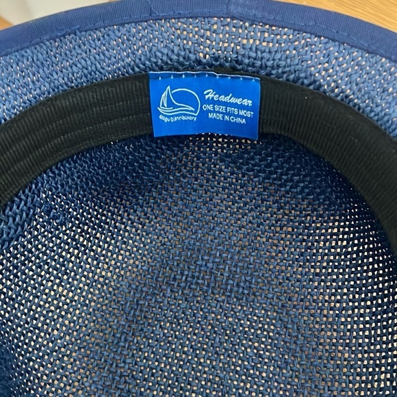 🔥Magu Distributors Headwear Avant Garde Sunhat Navy Blue, Gauzy Wrap w/Back Bow - Picture 3 of 10